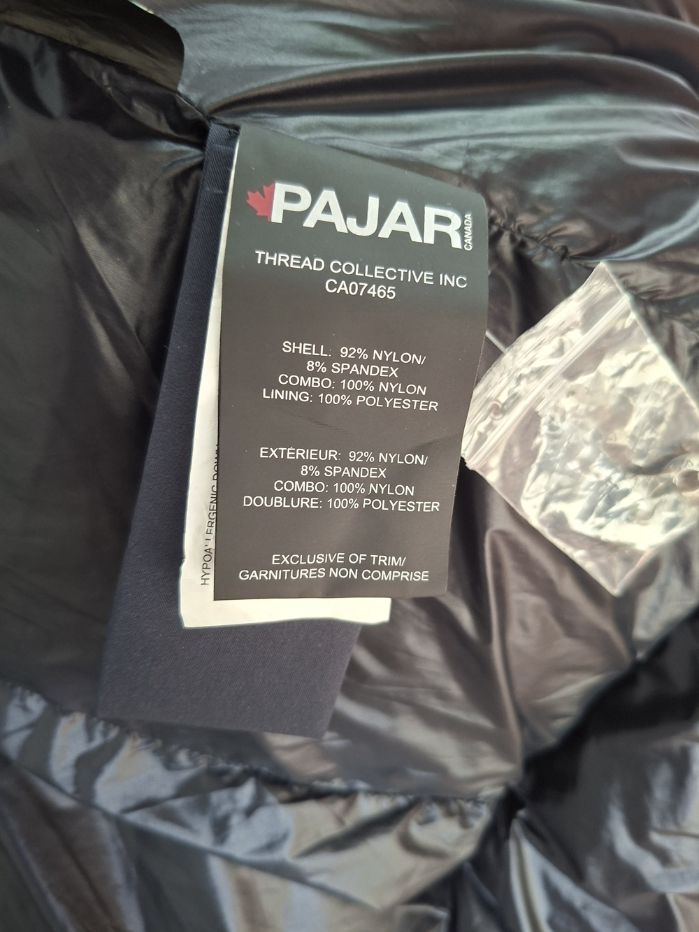 Pajar Canada Long Down Puffer Coat Brand New Never Worn Navy Large - Picture 14 of 16